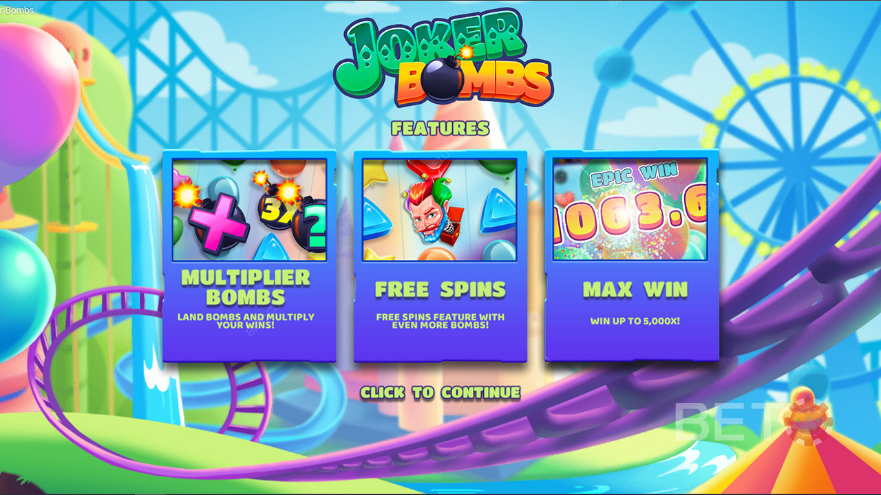 Blast off with Multiplier Bombs and Free Spins in Joker Bombs pokie