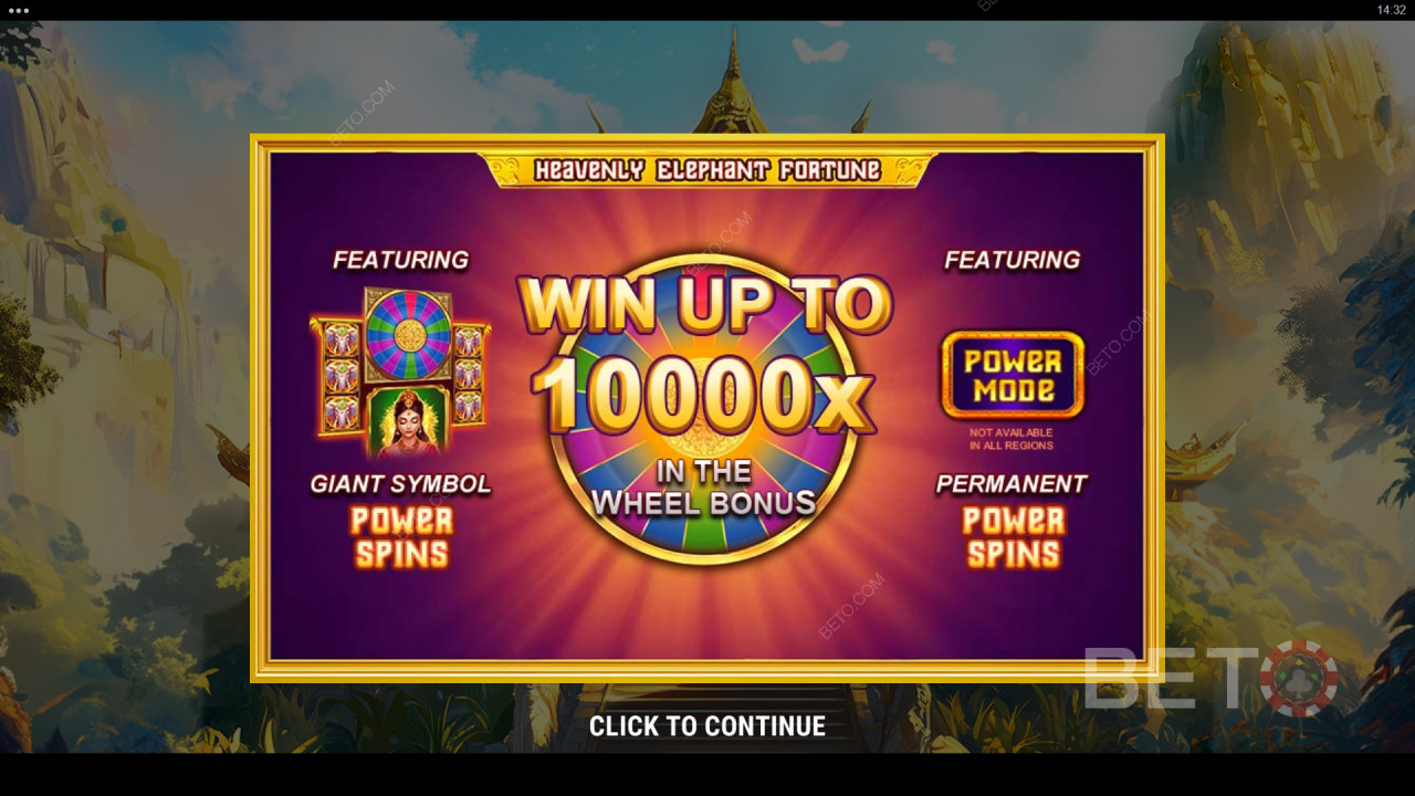 Win 10,000x Your bet in the Heavenly Elephant Fortune Online Pokie!