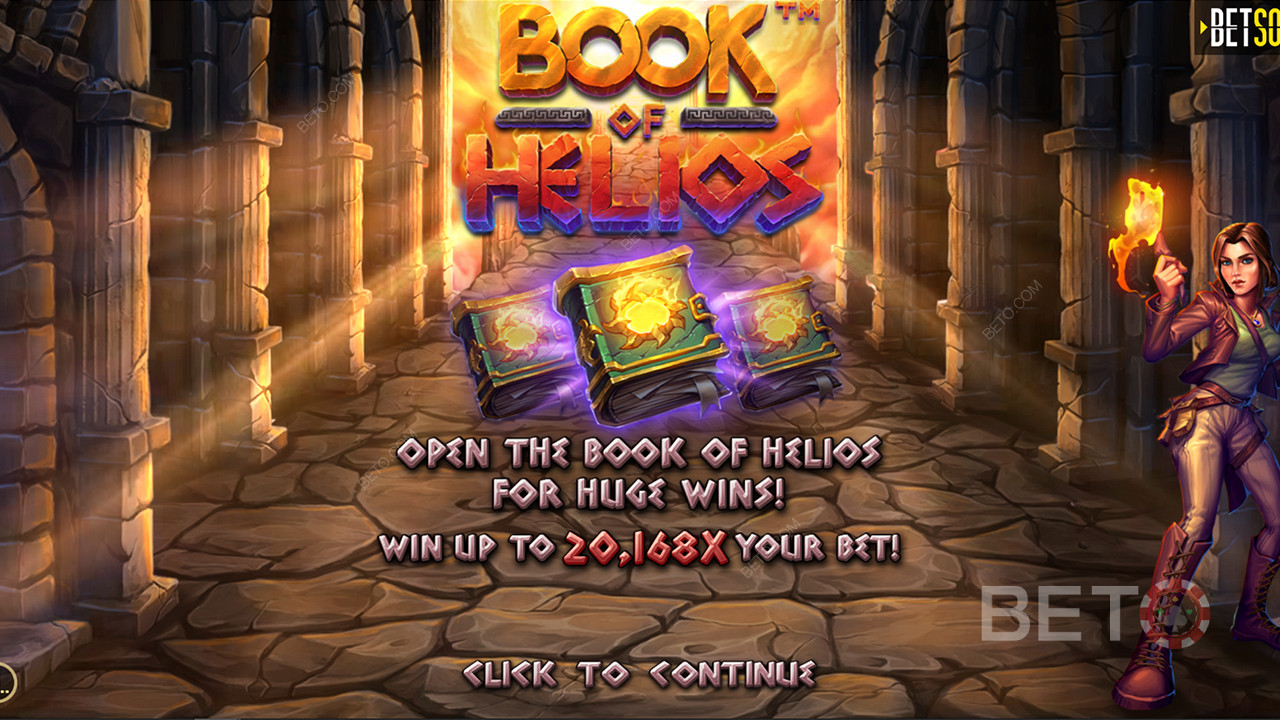Score big with 20,000x multipliers in Book of Helios pokie