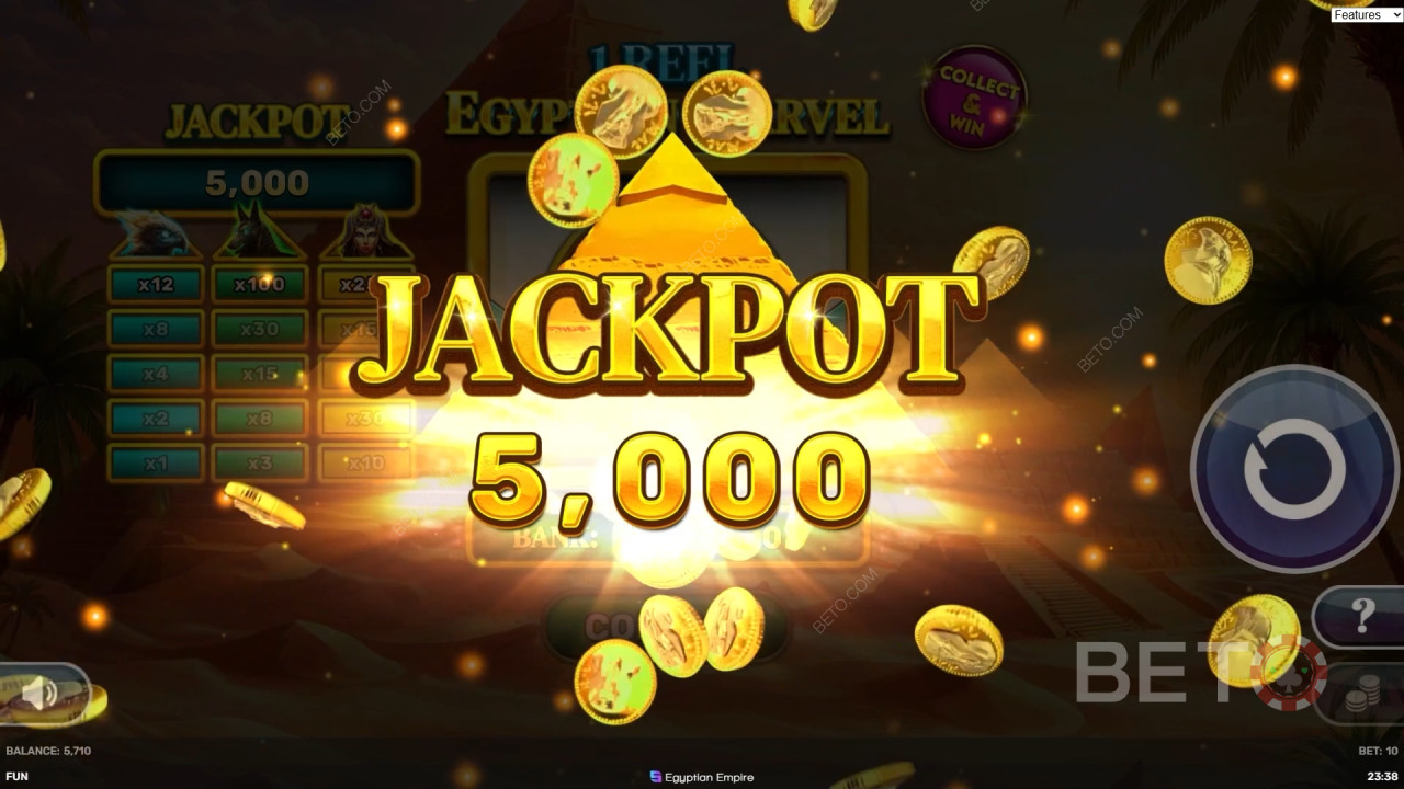 Win 500x Your bet in the 1 Reel - Egyptian Marvel Video Pokie!
