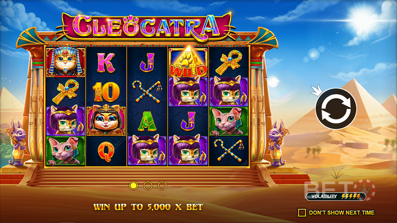 Pocket up to 5,000x your wager in Cleocatra online pokie