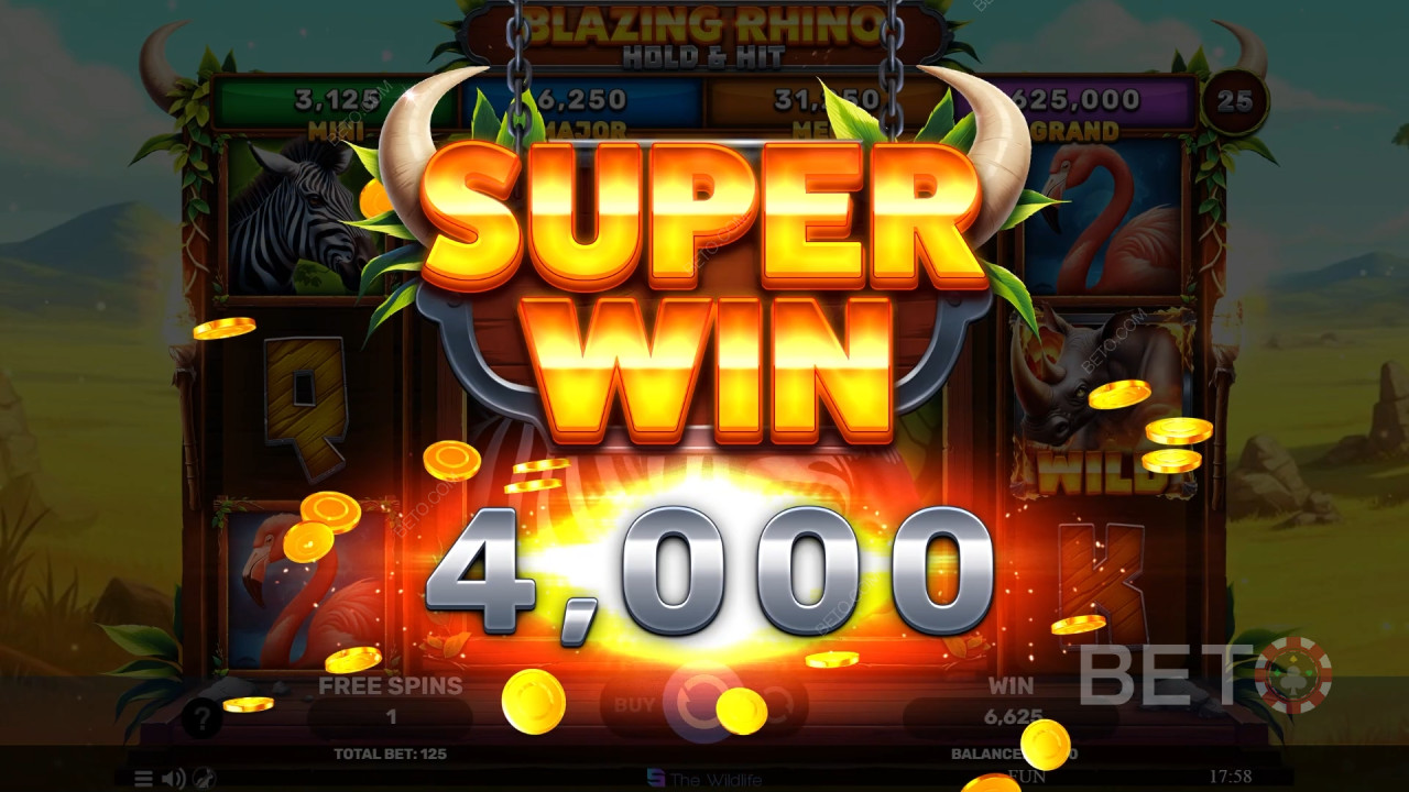 Bonus Features Explained in Blazing Rhino Hold & Hit by Spinomenal