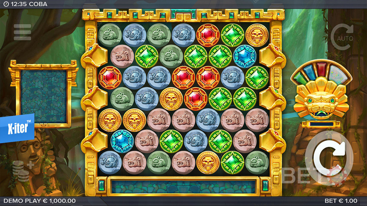 Snag bonus features in the Coba pokie with X-iter