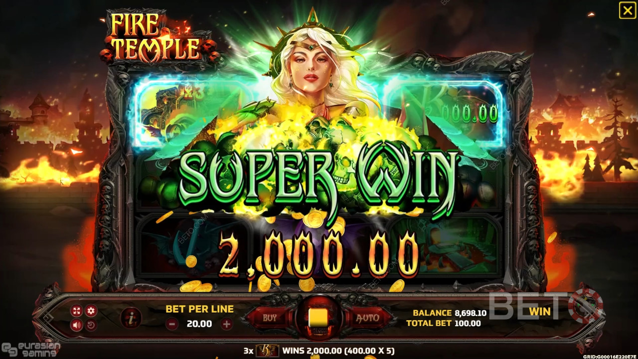 Win 3,000x Your Bet in the Fire Temple Online Pokie!