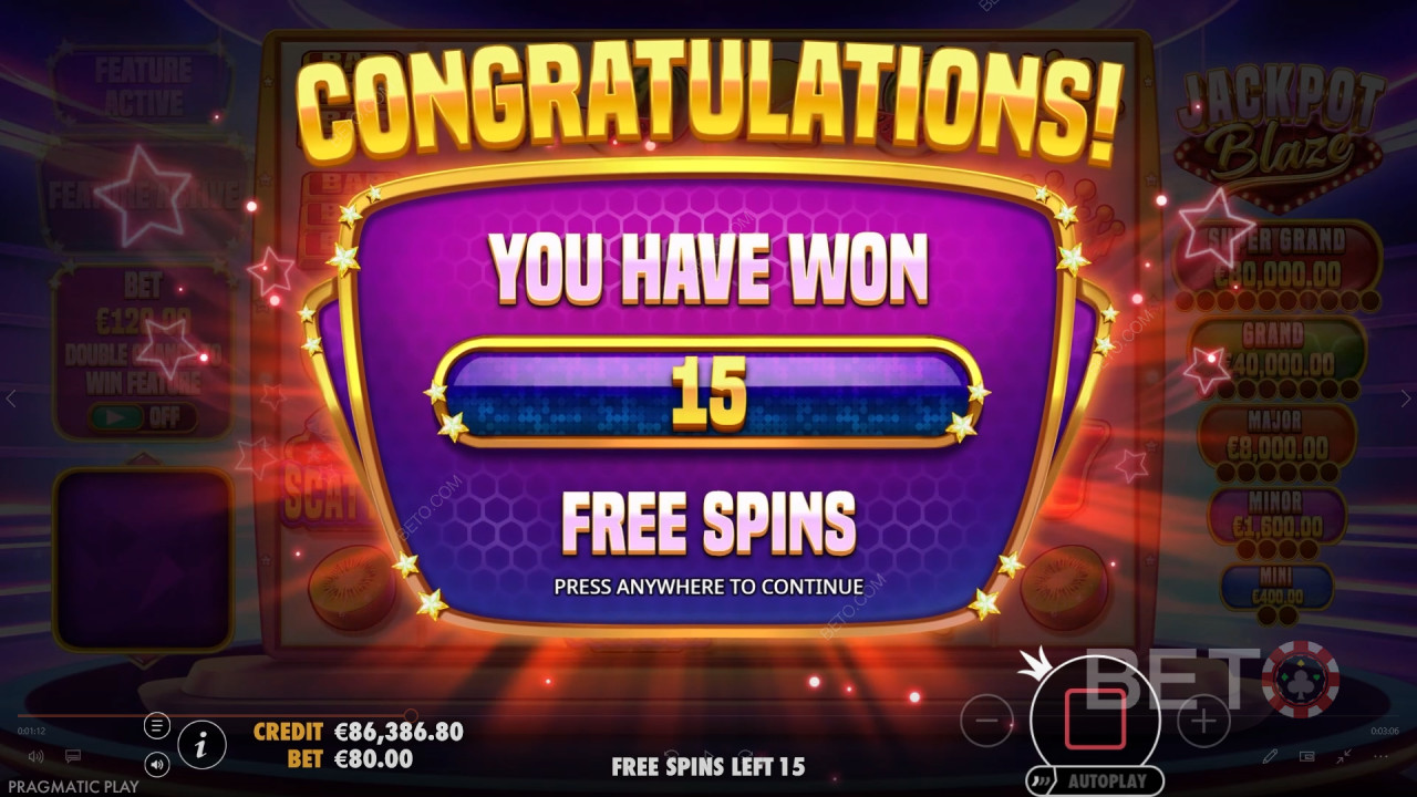 Win 5,000x Your bet in the Jackpot Blaze Pokie!