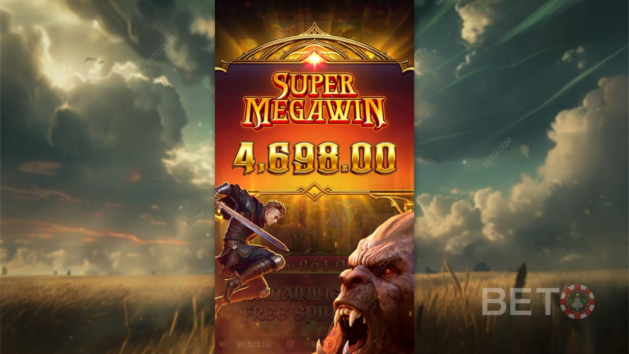 Win 10,000x Your bet in the Jack the Giant Hunter Pokie Online!