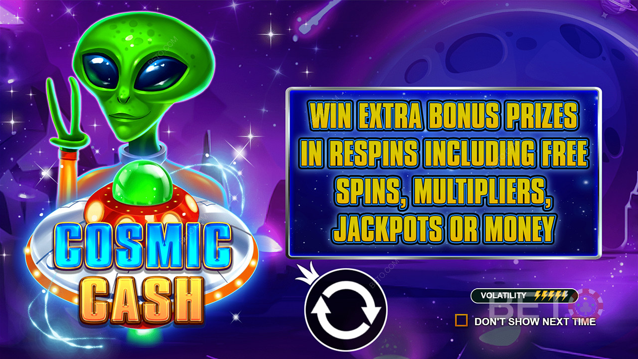 Cosmic riches await with respins, free games, multipliers and jackpots