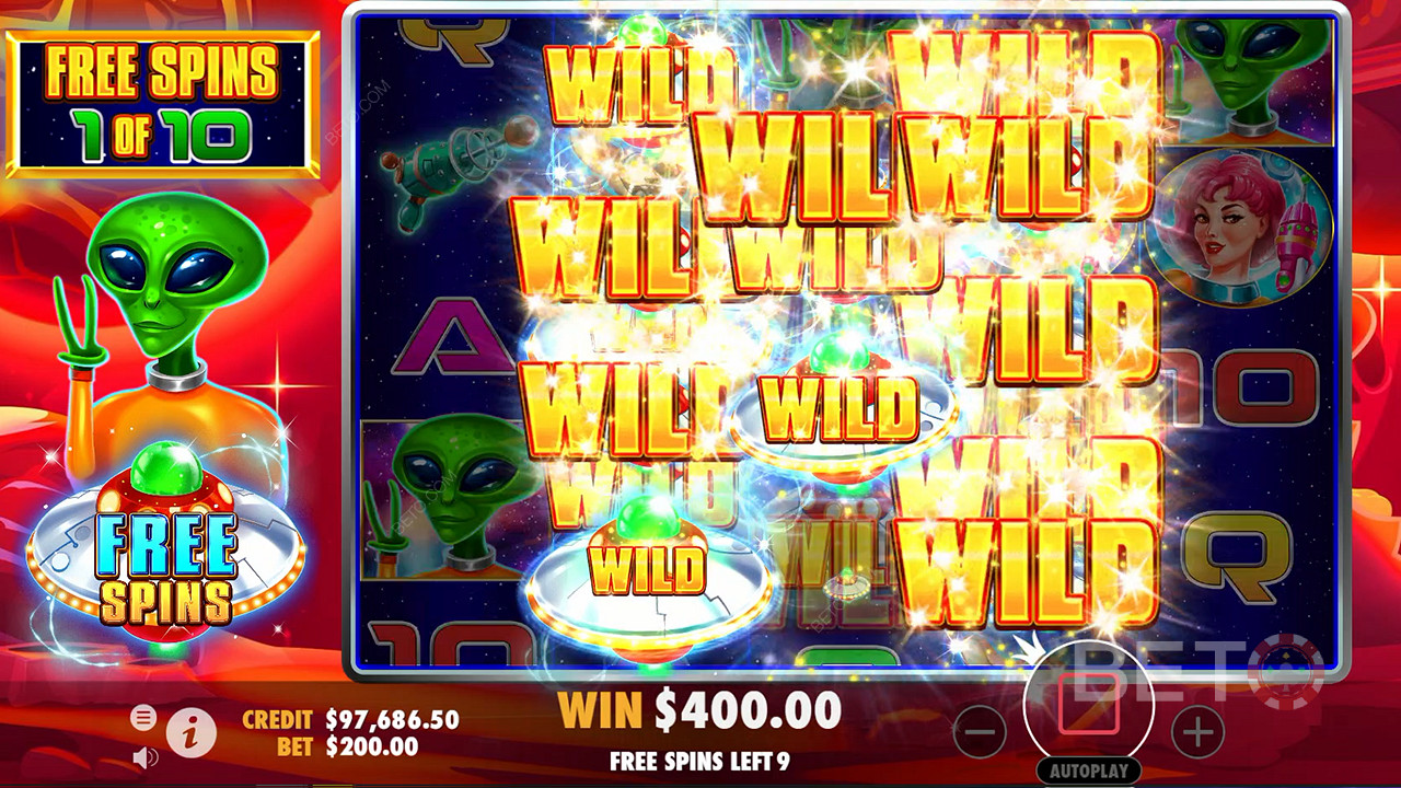 Extra Stacked Wilds on centre reels during Free Spins feature
