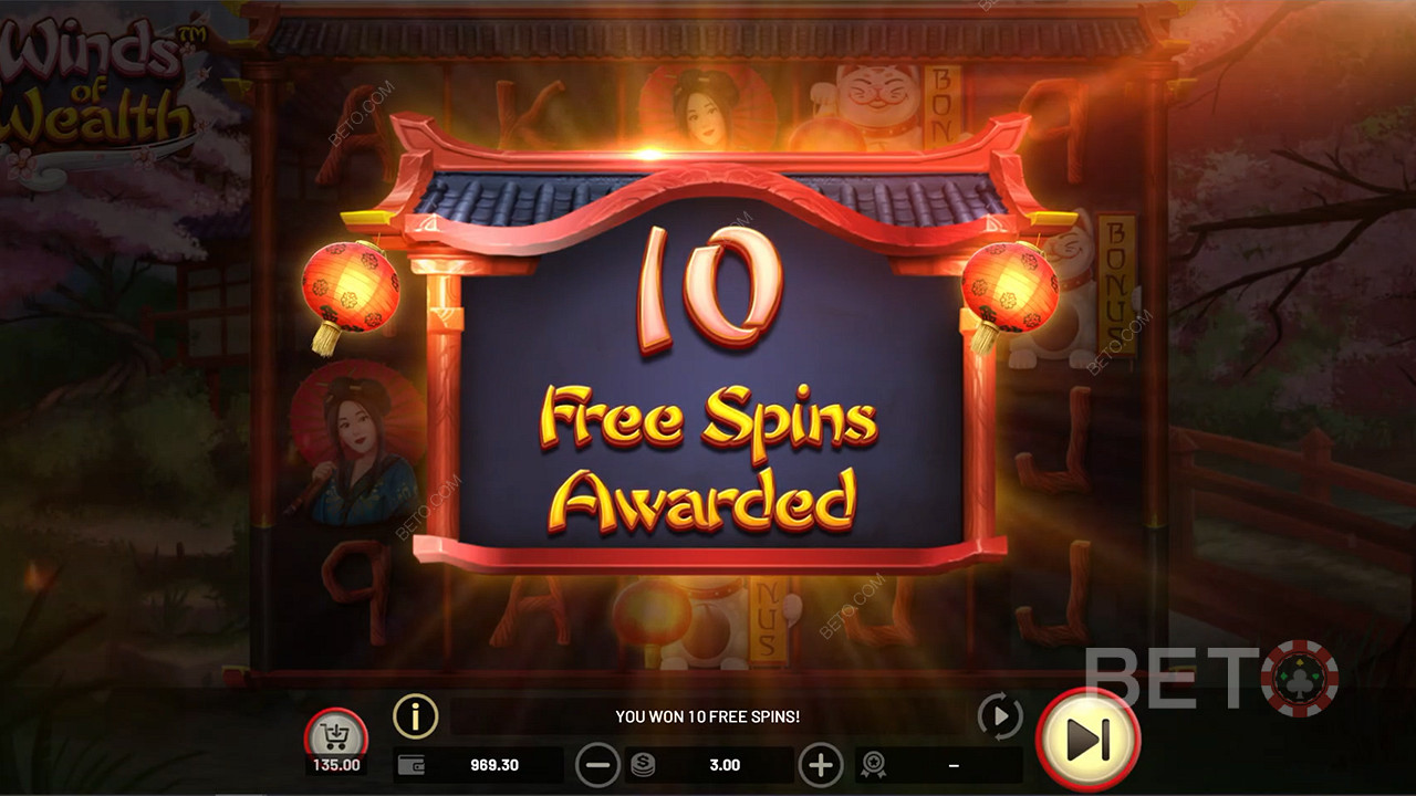 Score 10 to 25 Free Spins on the Winds of Wealth pokie