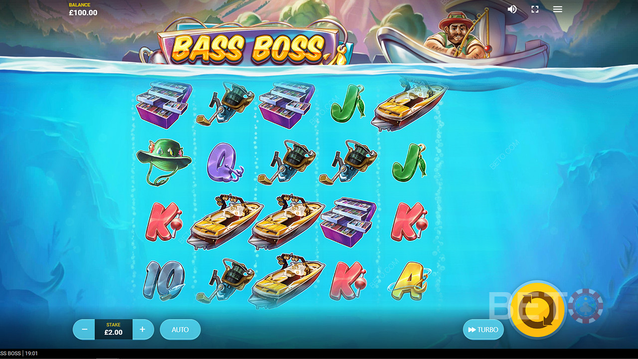 Reel in the big one with the Bass Boss pokie