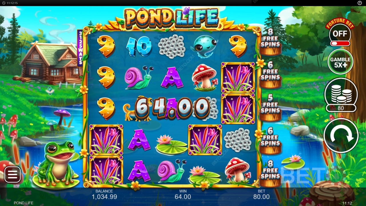 Win 5,000x Your bet in the Pond Life Online Pokie!