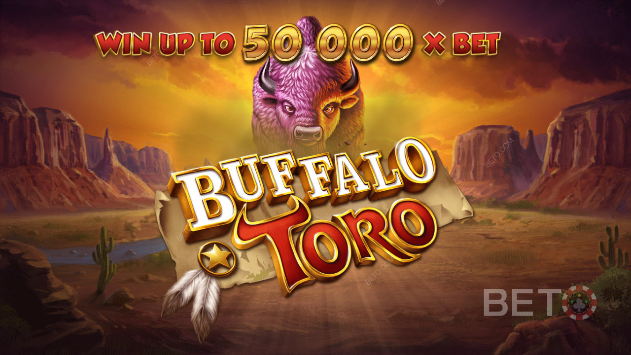 Score up to 50,000x your wager in the Buffalo Toro online pokie