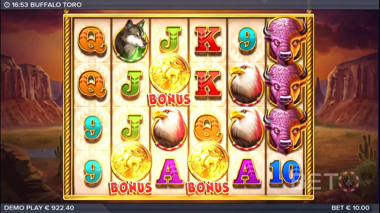 3+ bonus icons kick off the Free Spins bonus feature