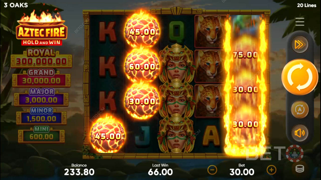 Snag 6 or more bonus symbols to kick off the Respins round