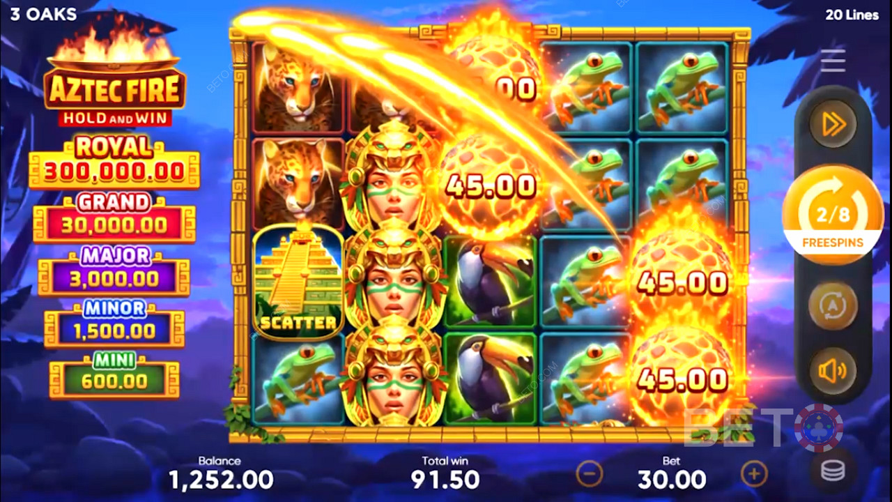 Bonus symbols drop often, making it a cinch to spark the Bonus Game