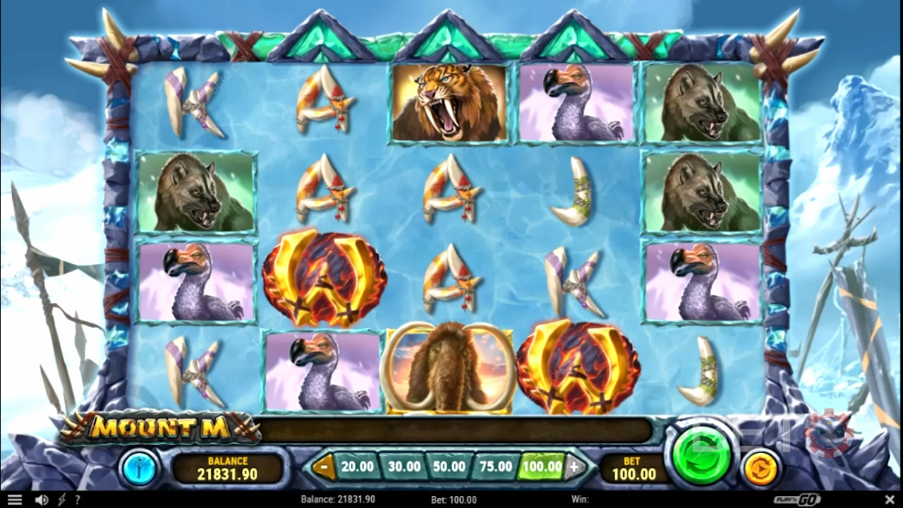 Snag big wins with Wild symbols in the Mount M pokie machine