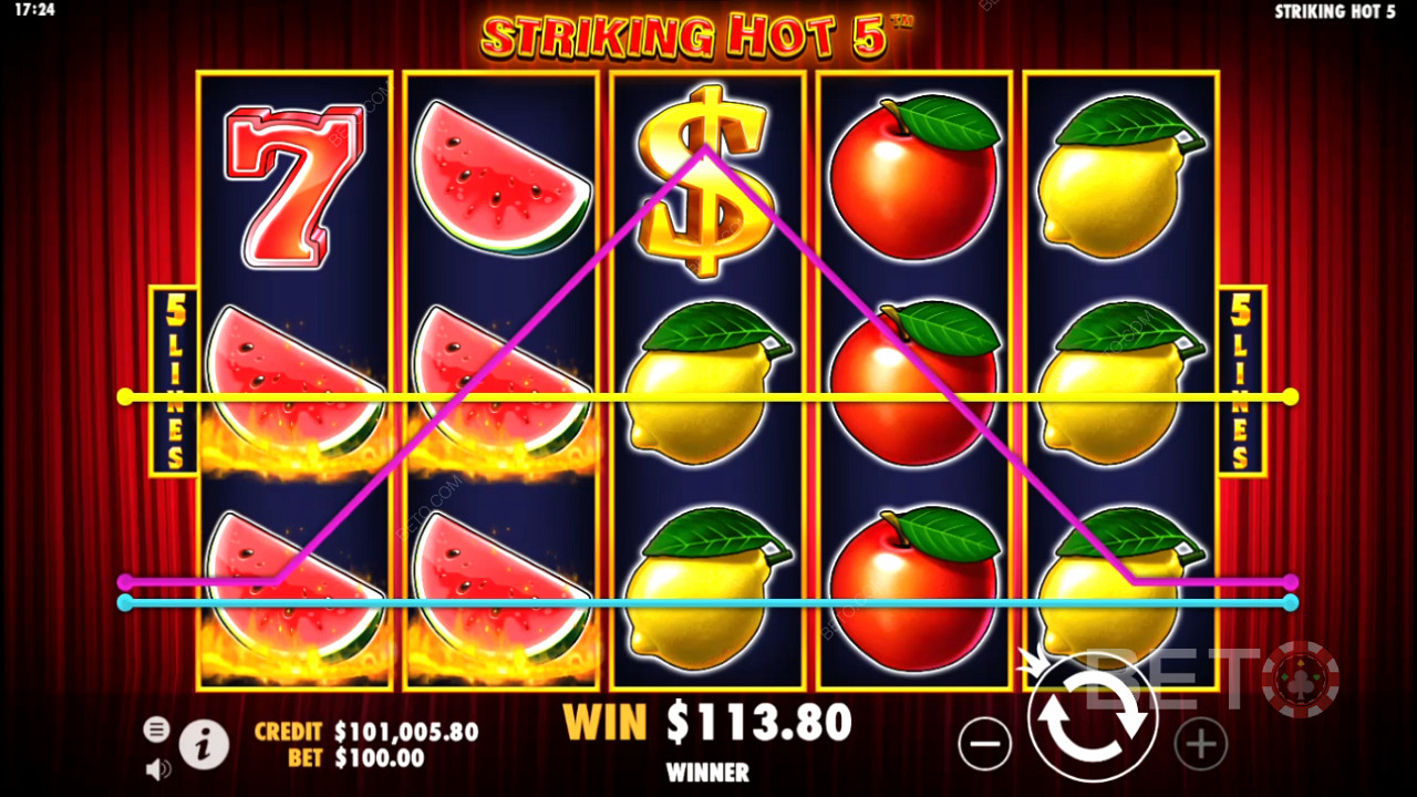 The Scatter symbol pays from any spot on this pokie