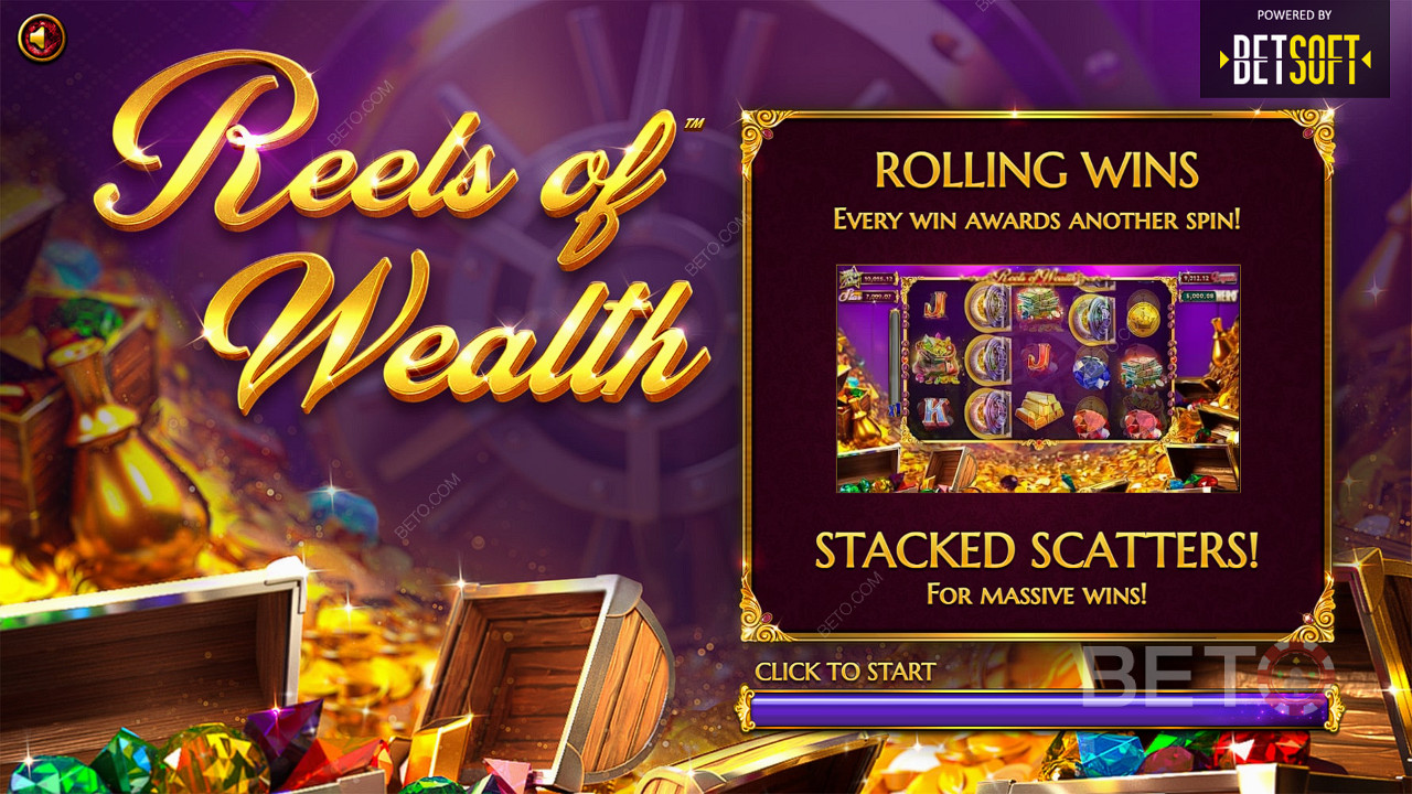 Rolling Wins and Scatter Pays team up in Reels of Wealth pokie for big wins