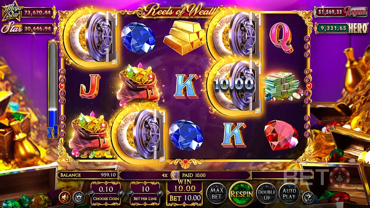 The Scatter symbol pays anywhere in the Reels of Wealth online pokie