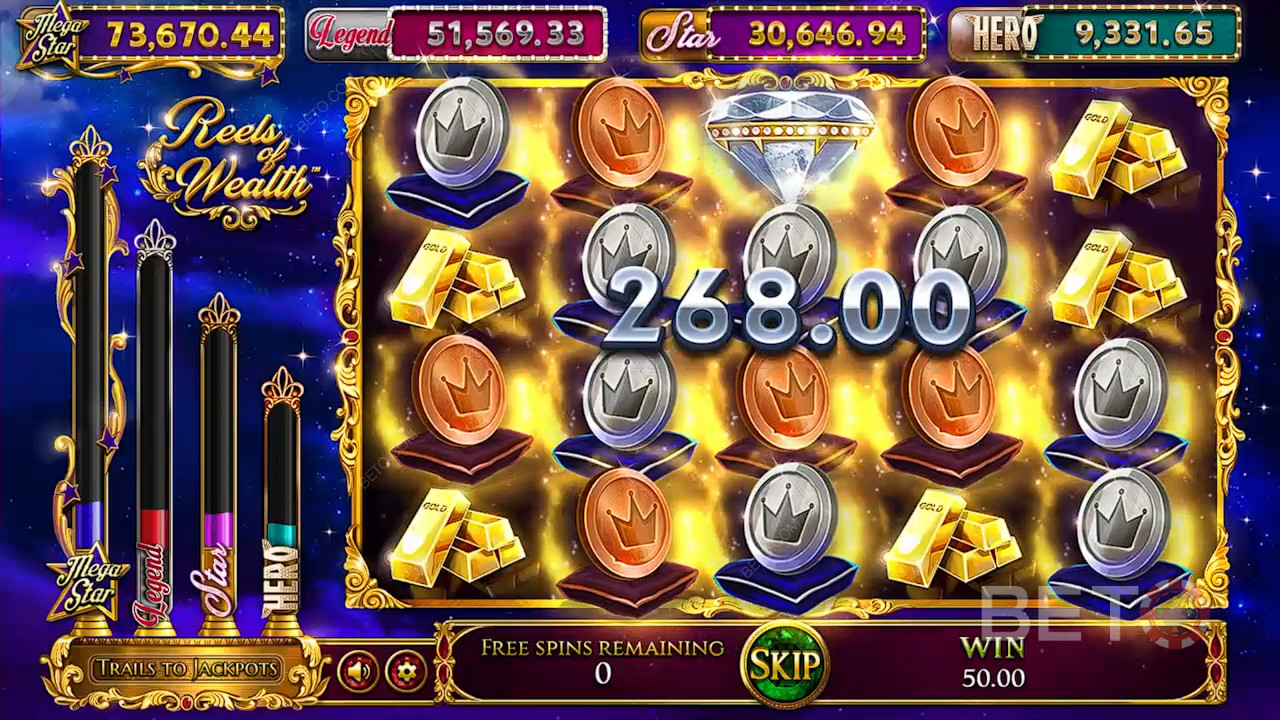 Snag Jackpot symbols for big wins in the Free Spins
