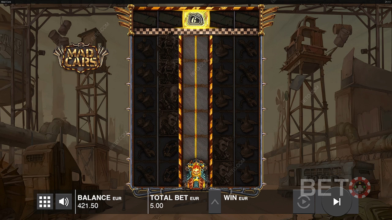 Scoring a Petrol symbol worth 6 on a reel with the Scatter nabs Free Spins