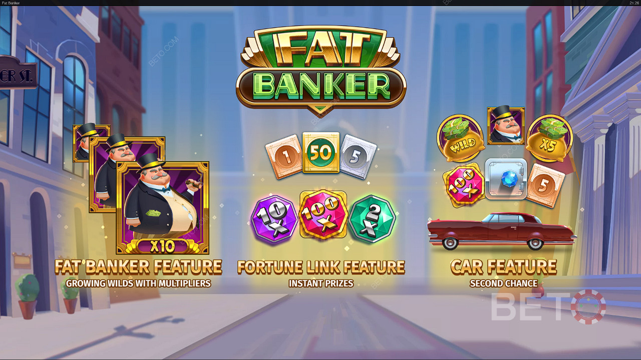 Dive into ripper features like the Fat Banker bonus and Fortune Link