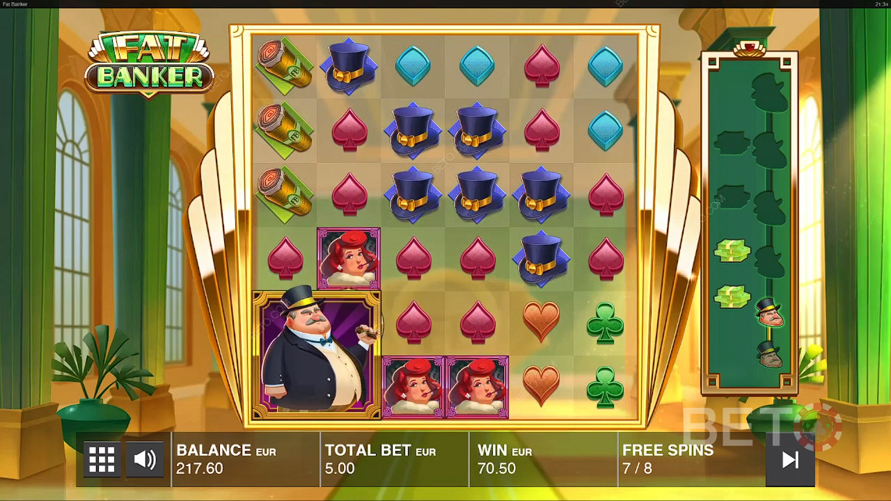 The Loaded Banker Wild lands on reel one in the main game