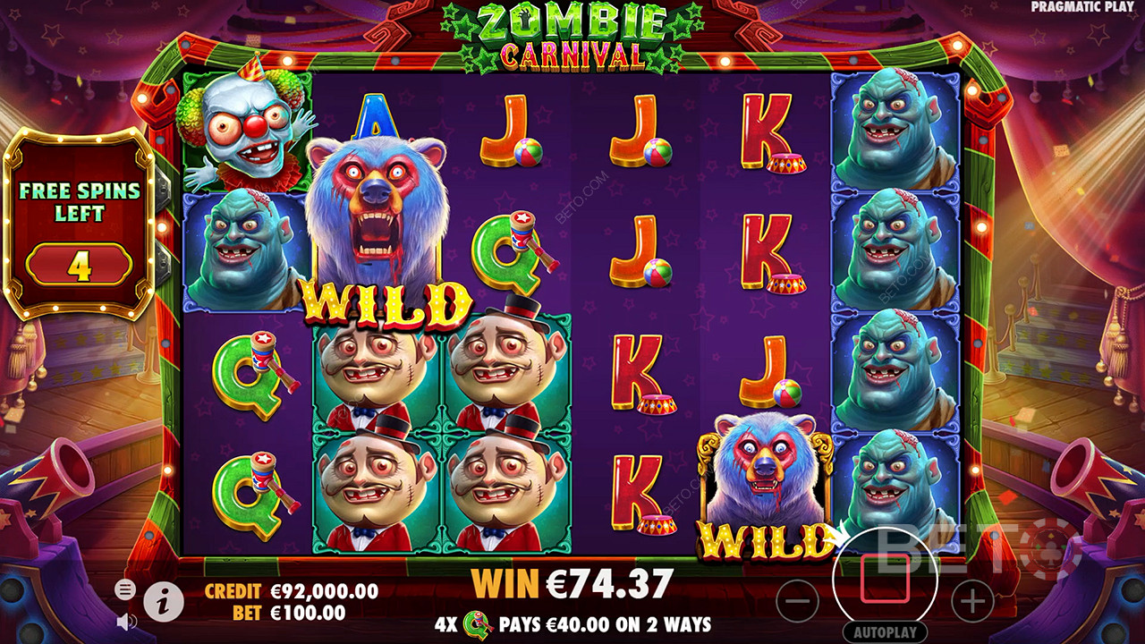Sticky Wilds Spice Up Free Spins in Zombie Carnival Pokie