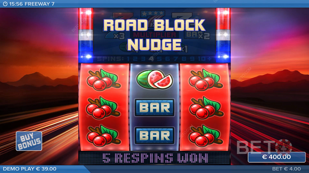 Score matching symbols for Respins in Freeway 7 pokie