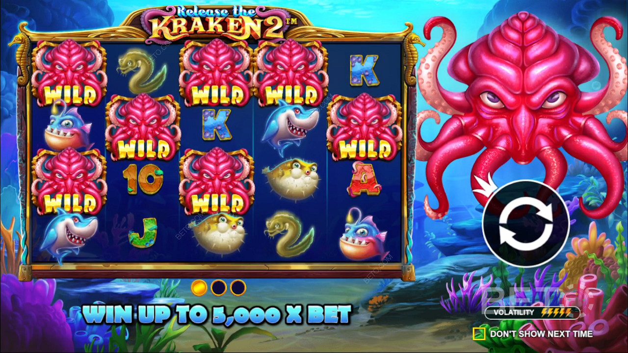 Score random ripper bonuses in Release the Kraken 2 pokie