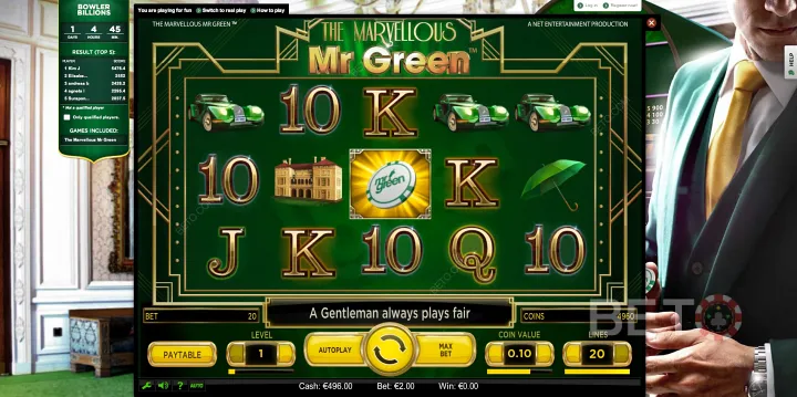 Top spot for online pokies? Mr Green gaming site's your best bet.