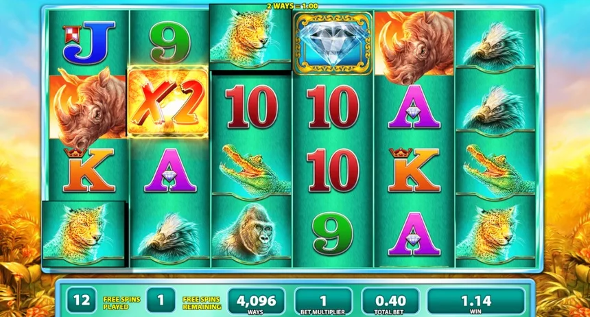 Boosting the pokie multiplier in Raging Rhino